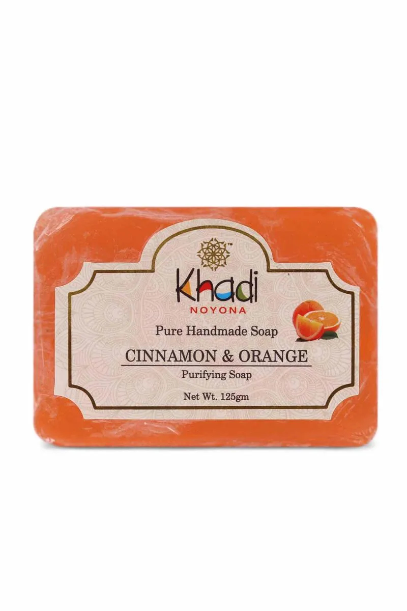 Noyona Khadi Cinnamon and Orange Handmade Soap - 120g + 5g