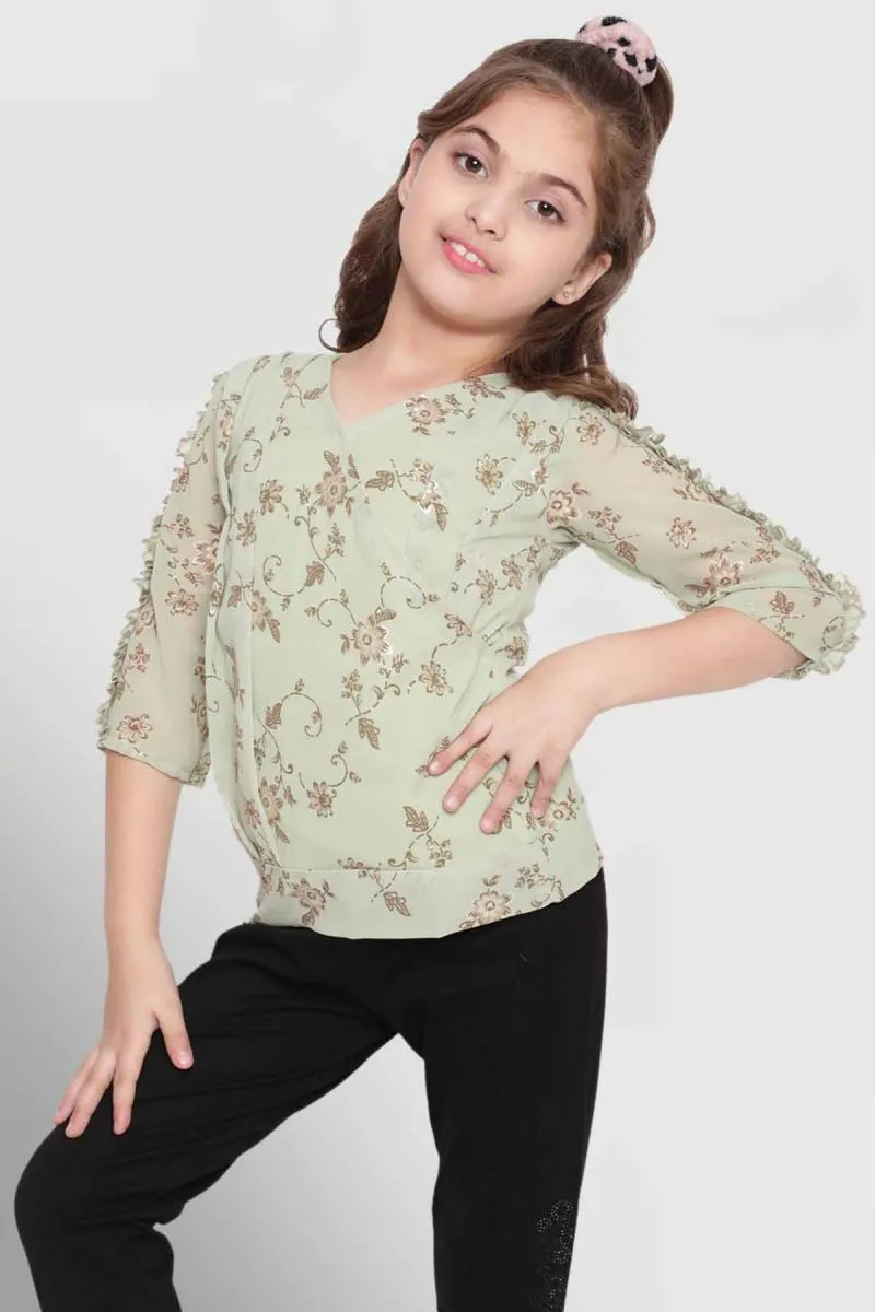 Girl's Georgette Printed Top (3 - 15 Yrs)