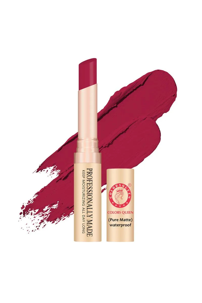COLORS QUEEN Beauty Lips Velvet Finish Matte Lipstick - 4gm (Gold Rich Red)