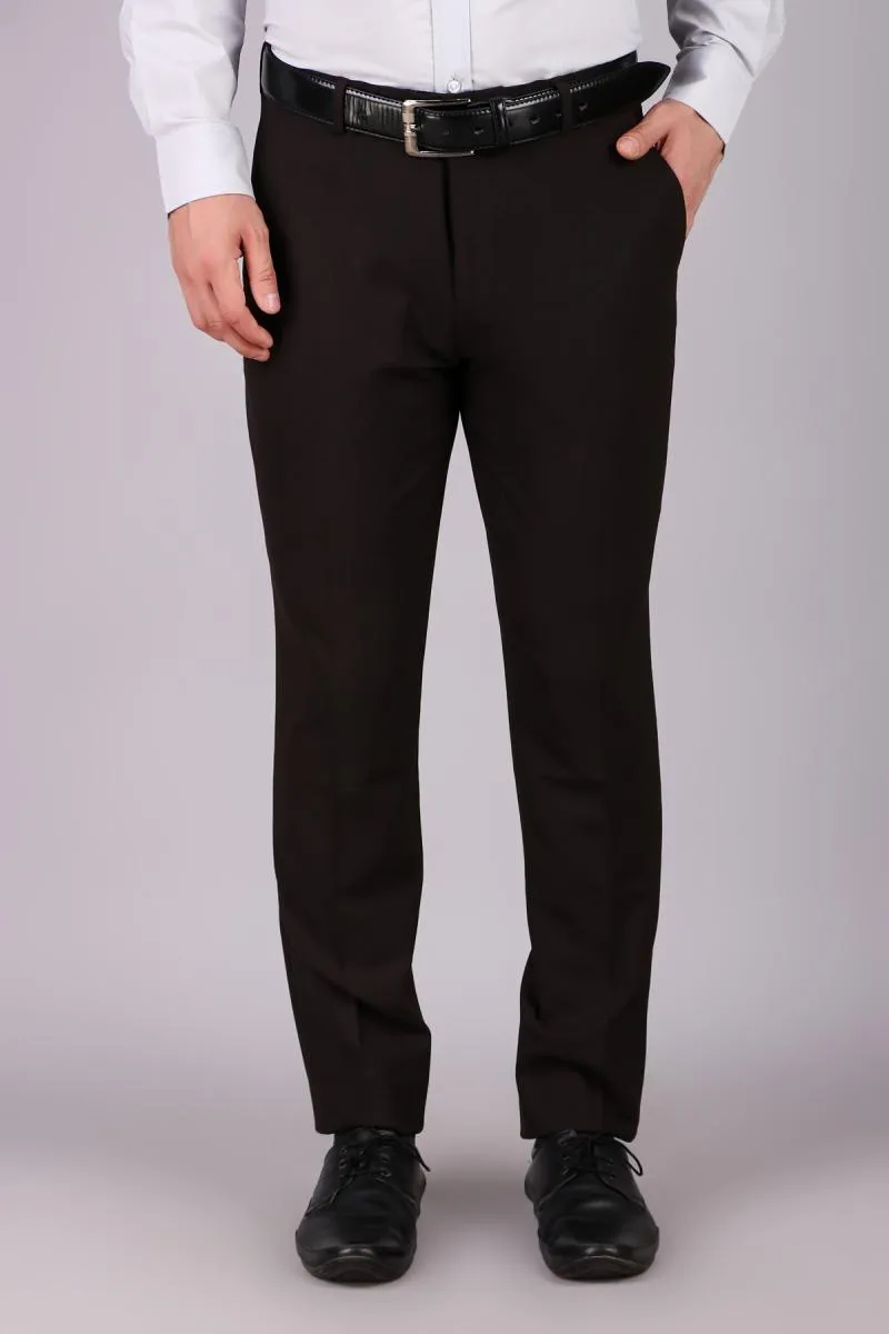 Cotton Blend Slim Fit Trousers for Men