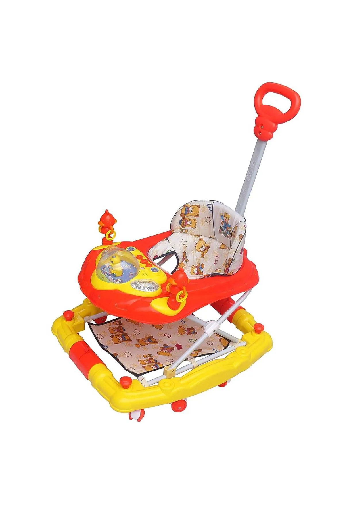 6 in 1 Baby Walker, Foldable with Musical Activity Tray (Red)