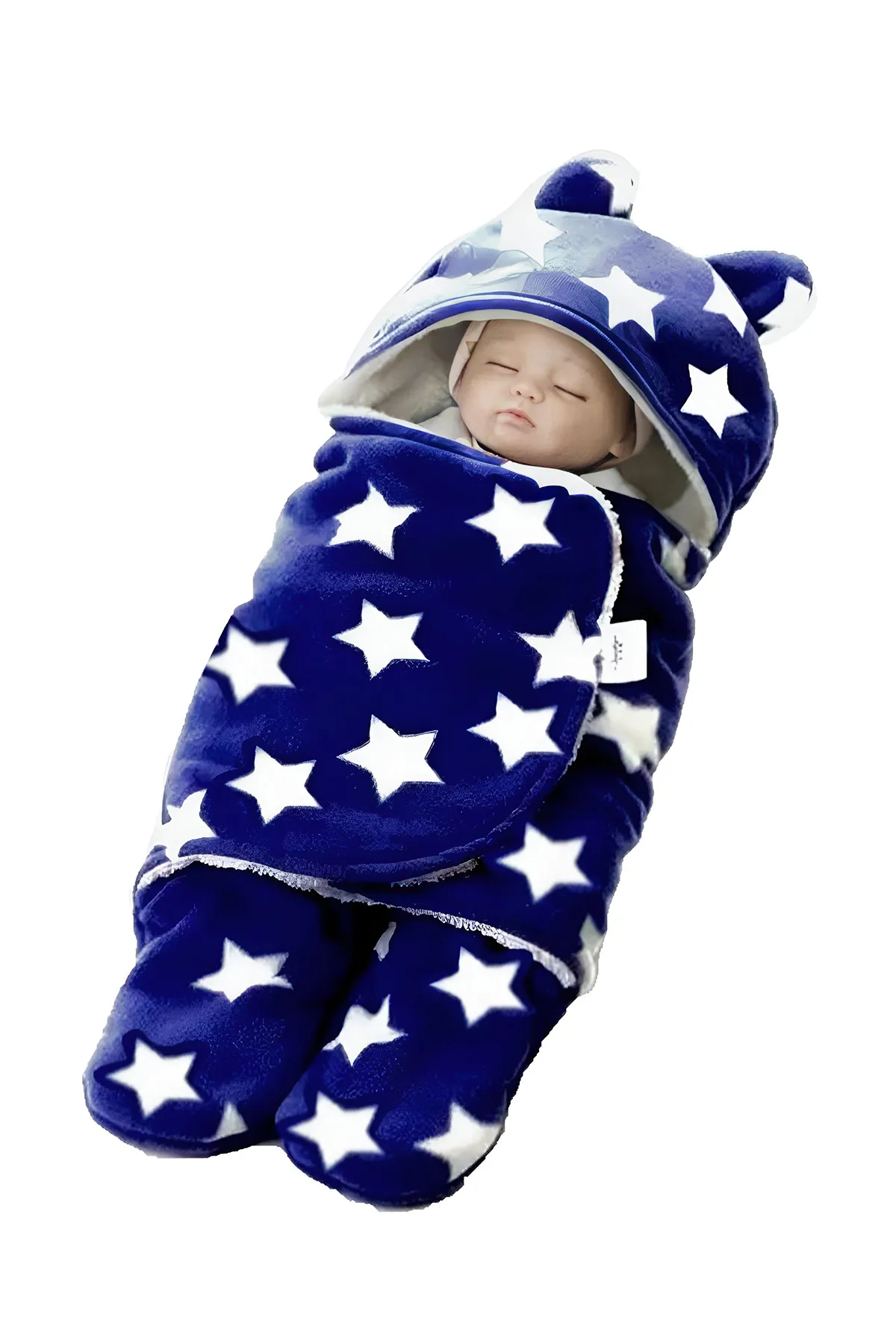 Brandonn Newborn Super soft Swaddle Hooded Blanket Wrapper - Pack of 1 (Navy Blue)