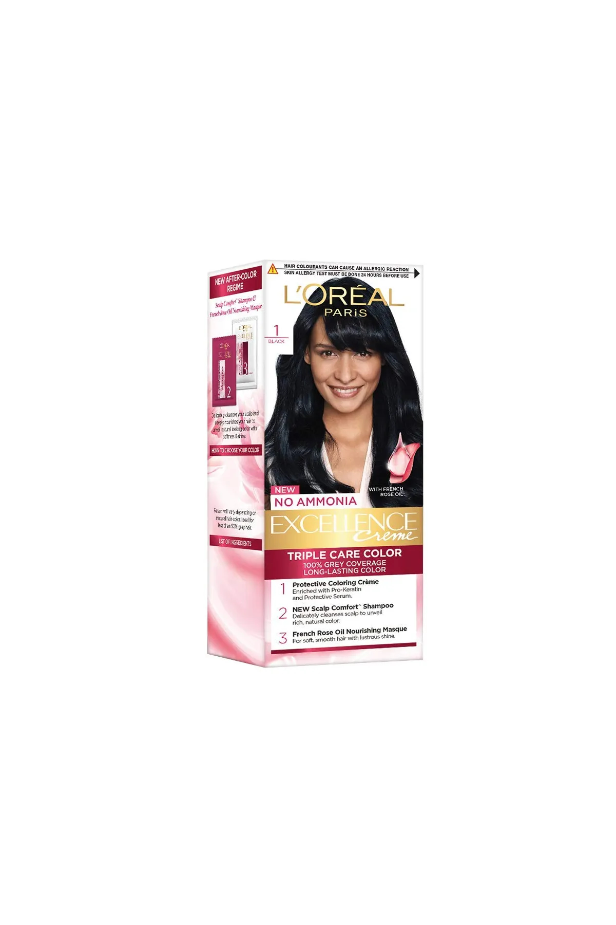 L'Oréal Paris Excellence Crème Triple Care Hair Color (Black) - 25ml+25g