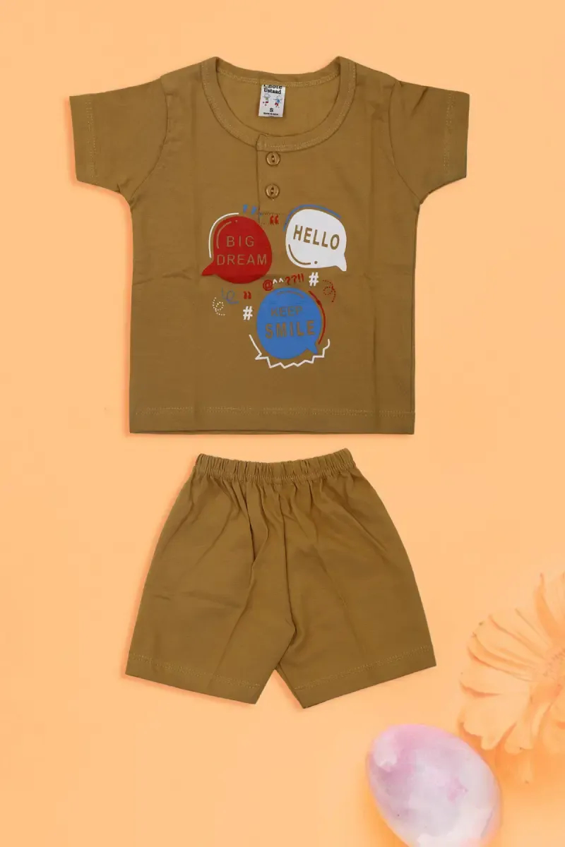 Just Born Printed T-shirt with Shorts Set (2-Pcs Set)