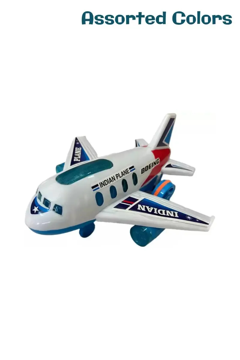 Indian Plane Push & Go Toy For Kids (Color May Vary)