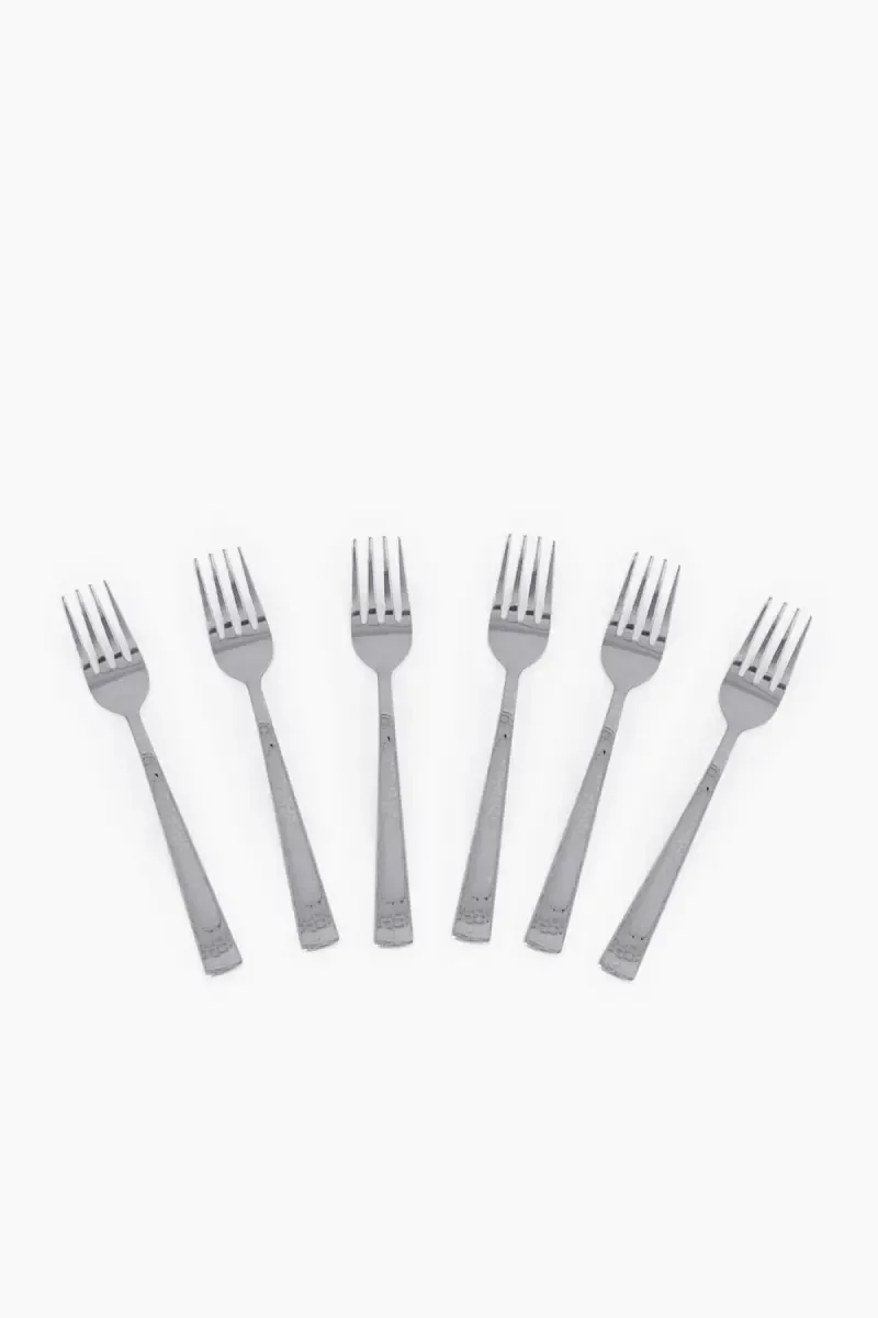 Prabha Stainless Steel Allure Dessert Fork Set - 18cm