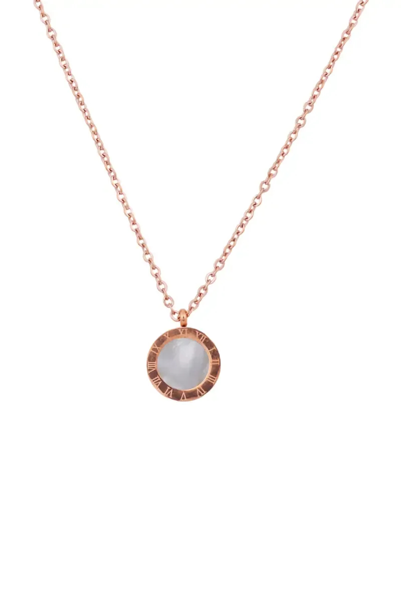 Double-Side Roman Numerals Pendant Chain for Women