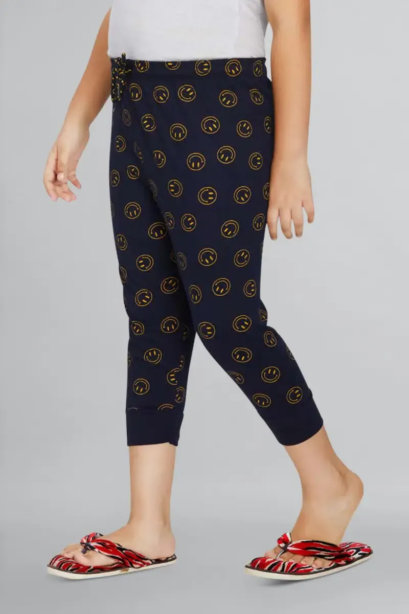 Girl's Cotton Hosiery Printed Capri (2 - 14 Yrs)