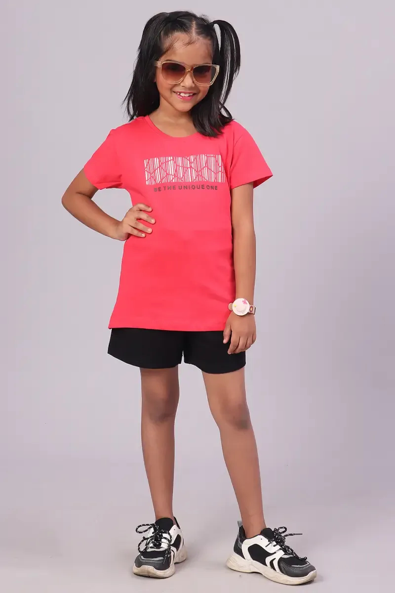 Cotton Hosiery Printed T-Shirt for Girl (3 - 14 Yrs)