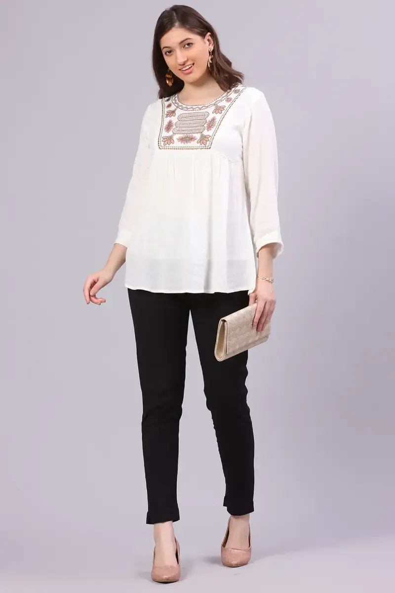Cotton Blend Solid Kurti Pant for Women
