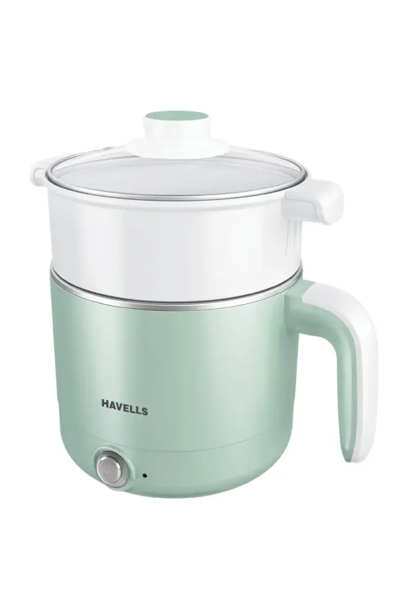 Havells Capture 1.2 Ltr Multi Cook Electric Kettle with Steamer Basket (Green)