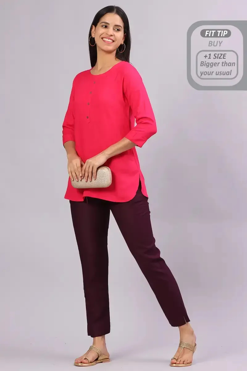 Polyester Solid Kurti Pant for Women