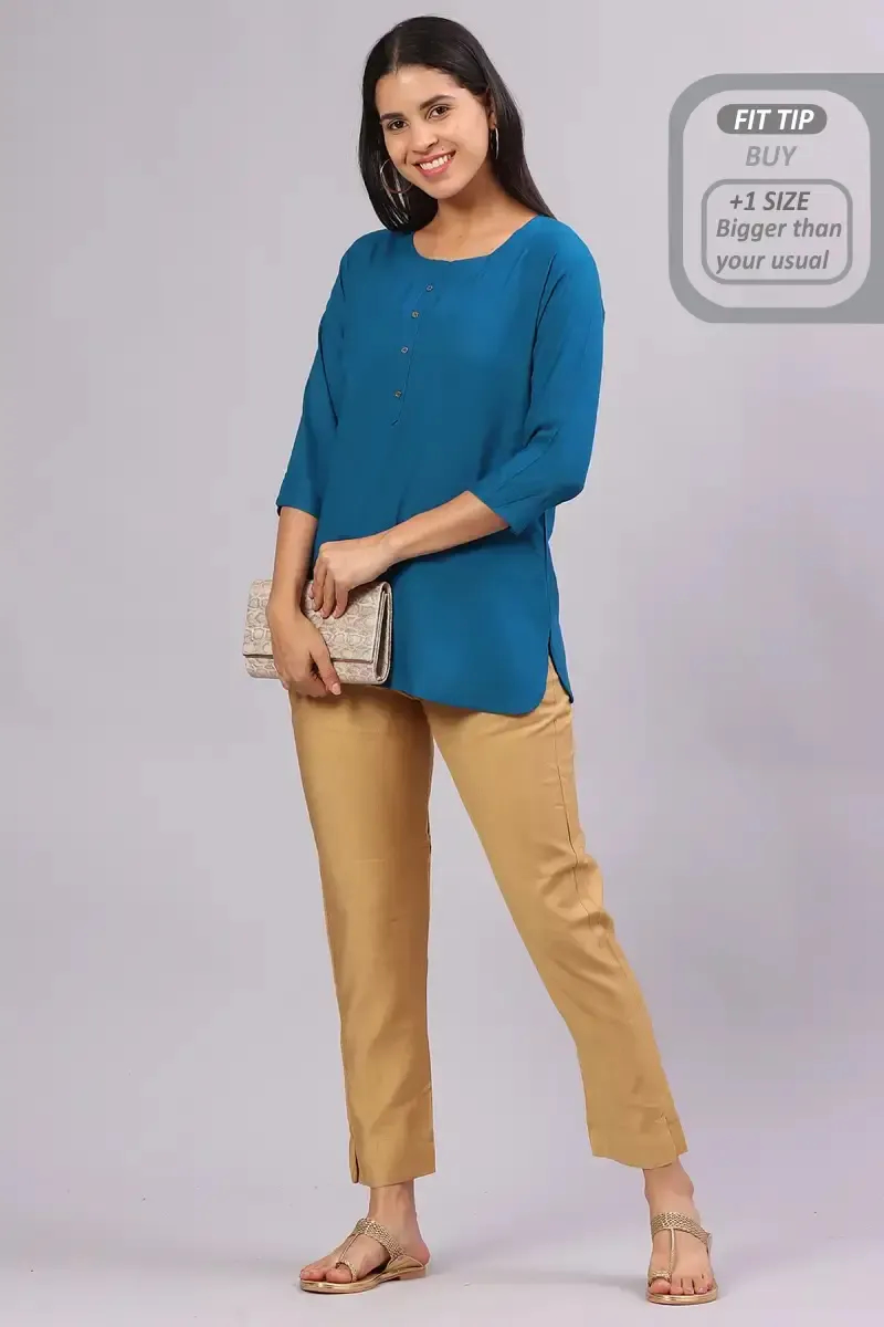Polyester Solid Kurti Pant for Women