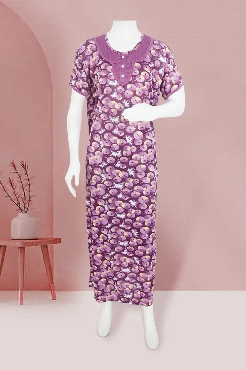 Polyester Conversational Printed Nighty for Women