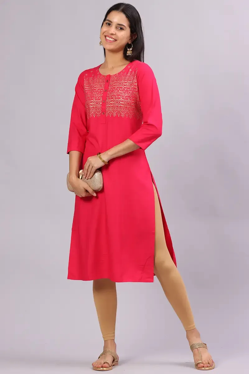 Cotton Blend Printed Kurti for Women