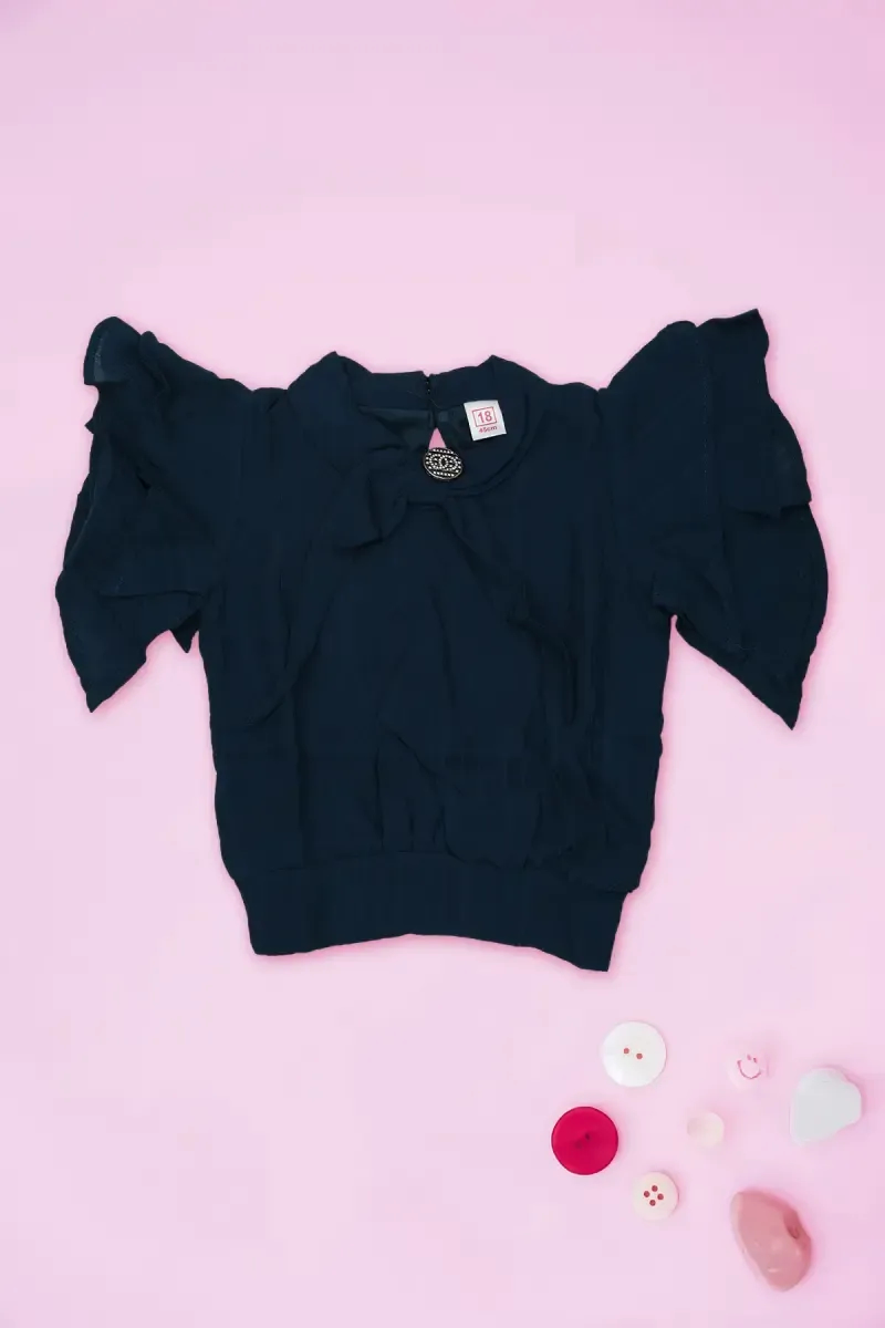 Georgette Solid Top for Just Born Baby Girl