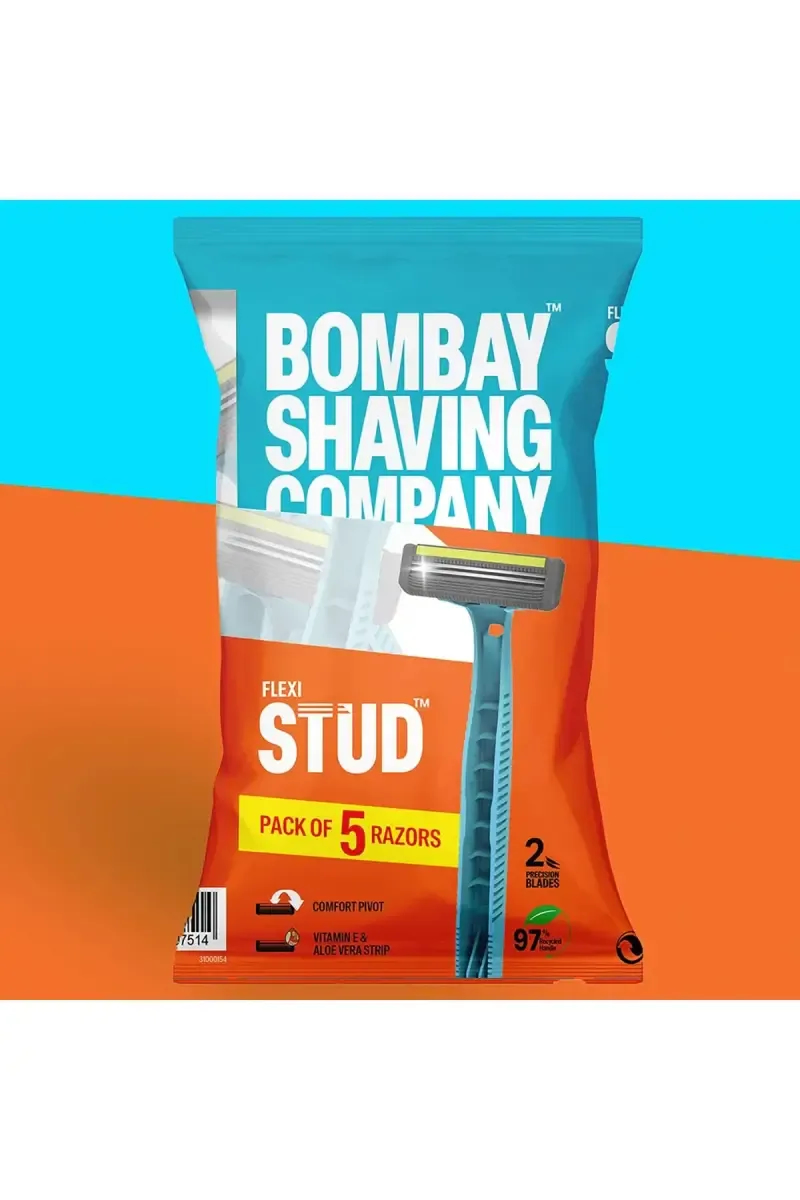 Bombay Shaving Company Flexi Stud Disposable Razor For Men - Pack of 5