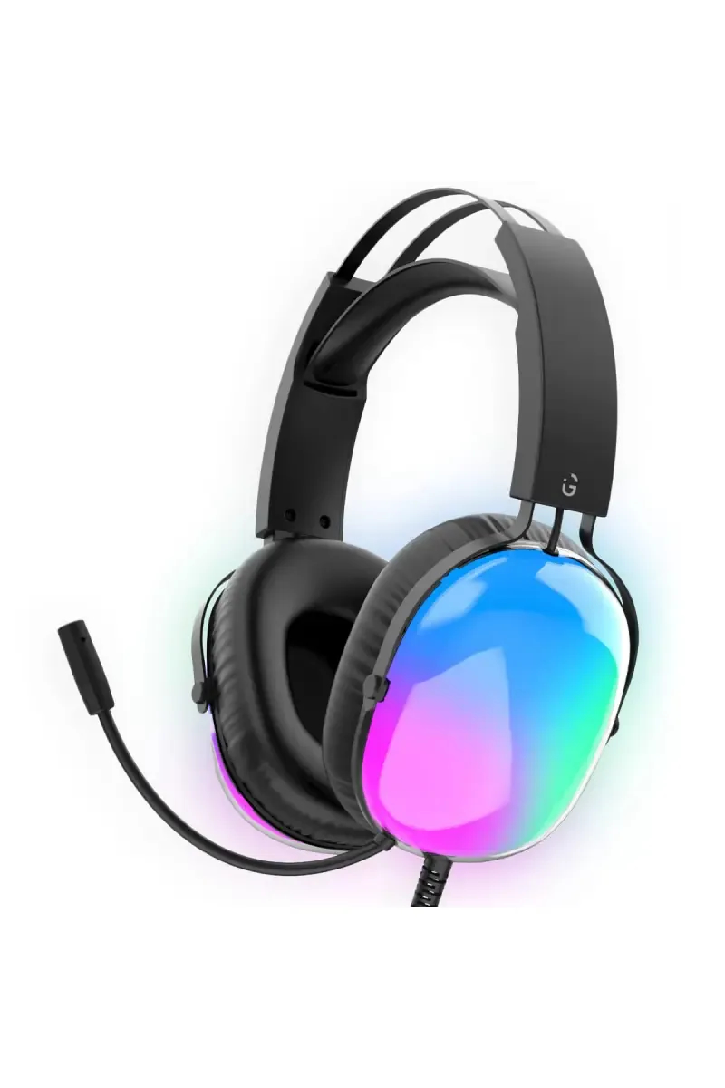 iGear Falcon On-Ear Wired Gaming Headphone with ANC, RGB Lights, Mutijack 2m Wire (Black)
