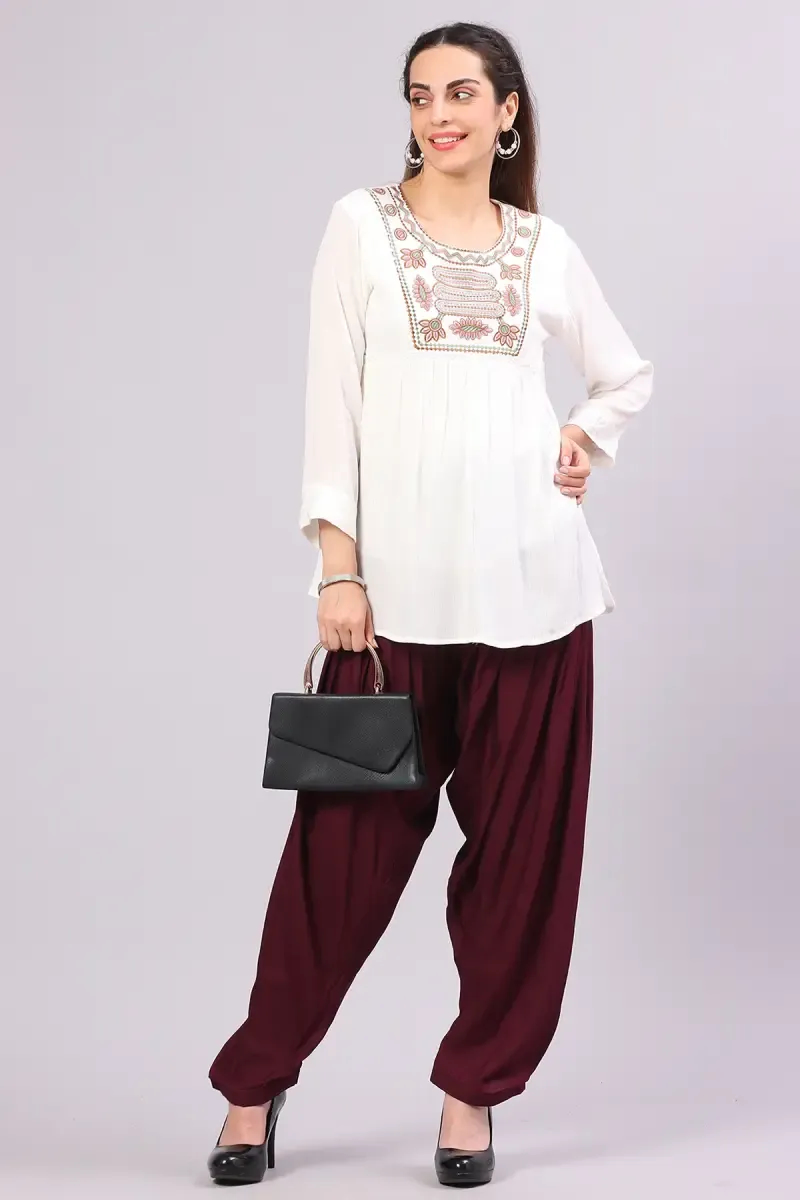 Rayon Solid Patiala Pant for Women
