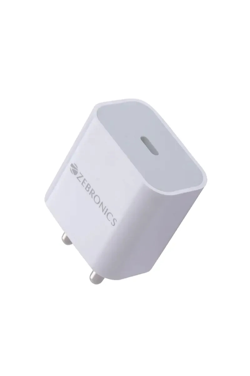 Zebronics MA104B 20 W USB Type C Single Port Charging Adapter with Wide Voltage Support (White)