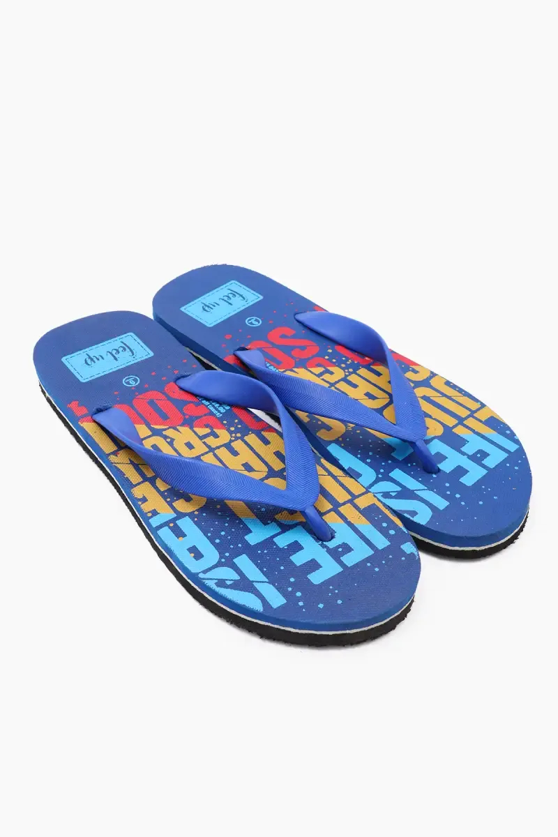 Men's Printed Thong-Strap Flip Flops