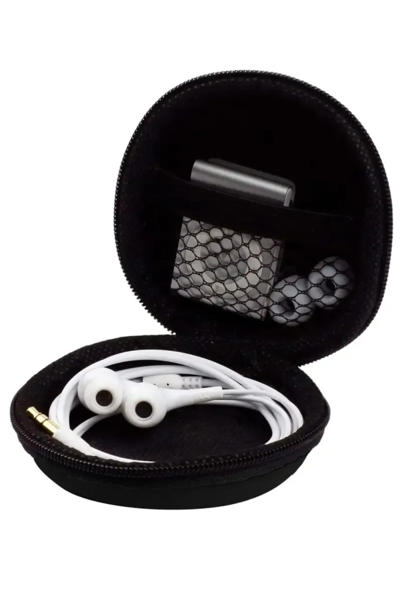 EVA Zipper Carrying Pouch (Case) for Flat Earphones, Earbuds, Pen Drives, Charging Cables (Black)