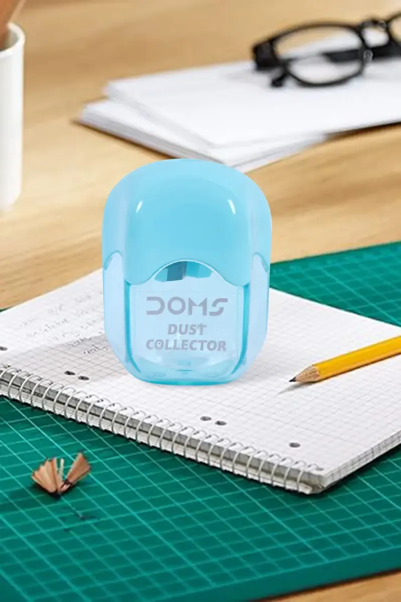 Doms Dust Collector Pencil Sharpener (Blue) - Pack of 1