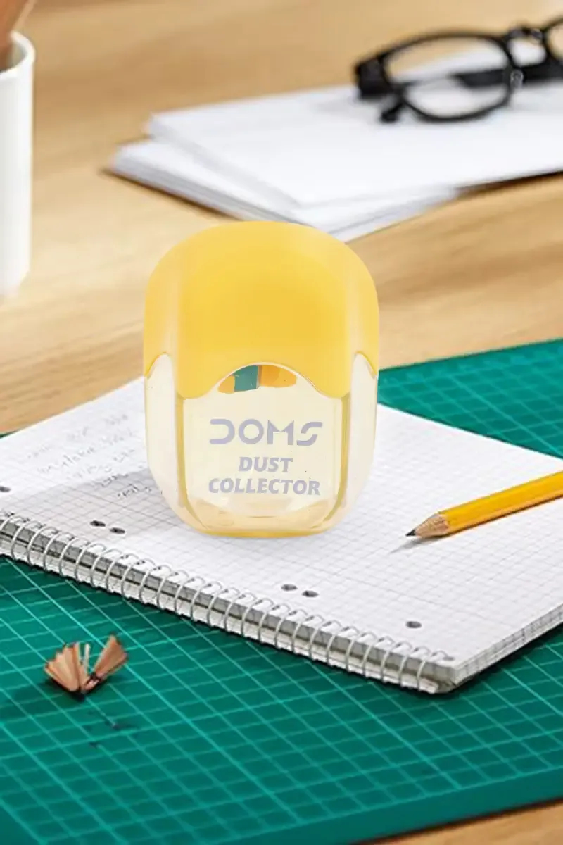 Doms Dust Collector Pencil Sharpener (Yellow) - Pack of 1