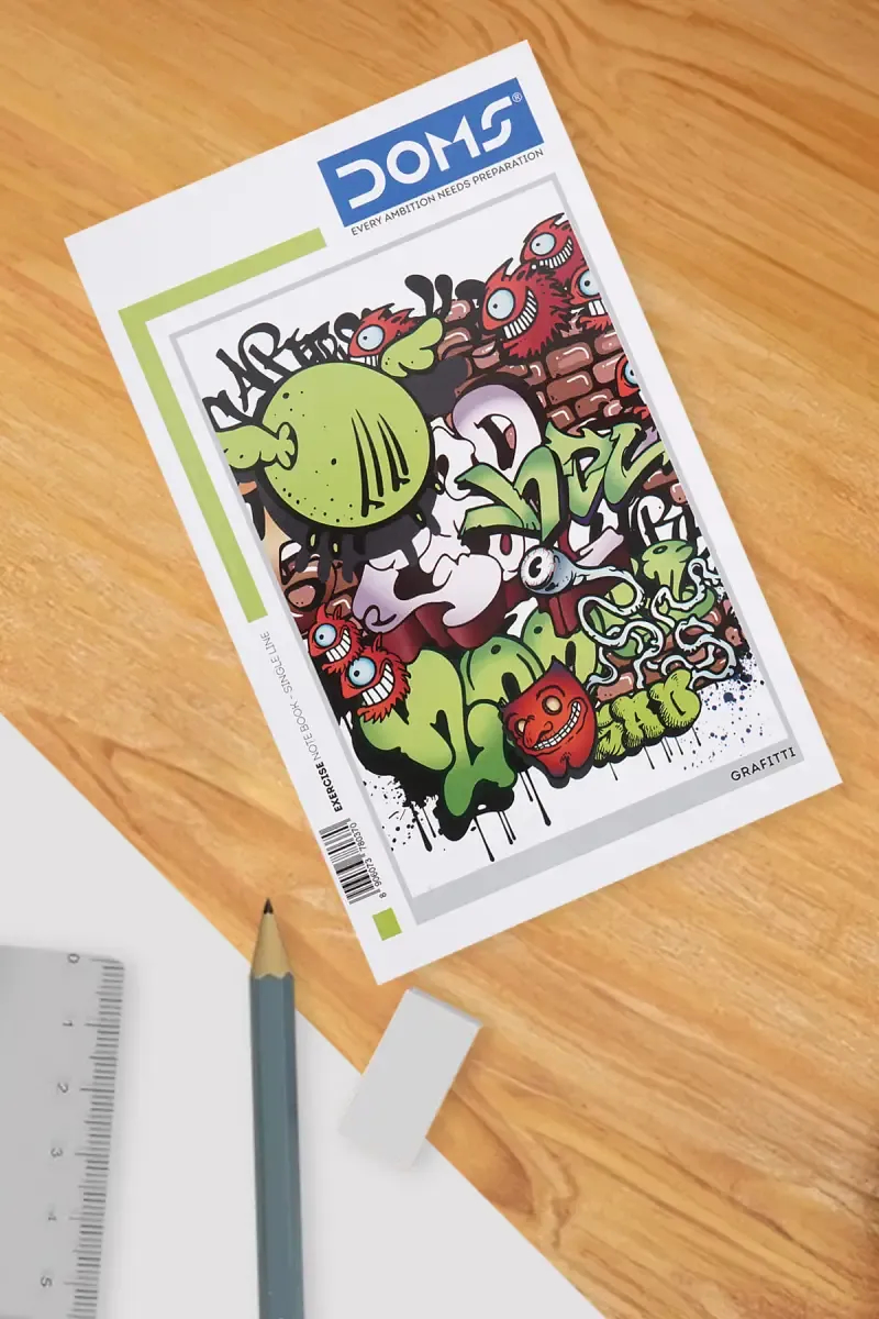Doms Grafitti Ruling Single Line 300 Pages (Assorted) - Pack of 1
