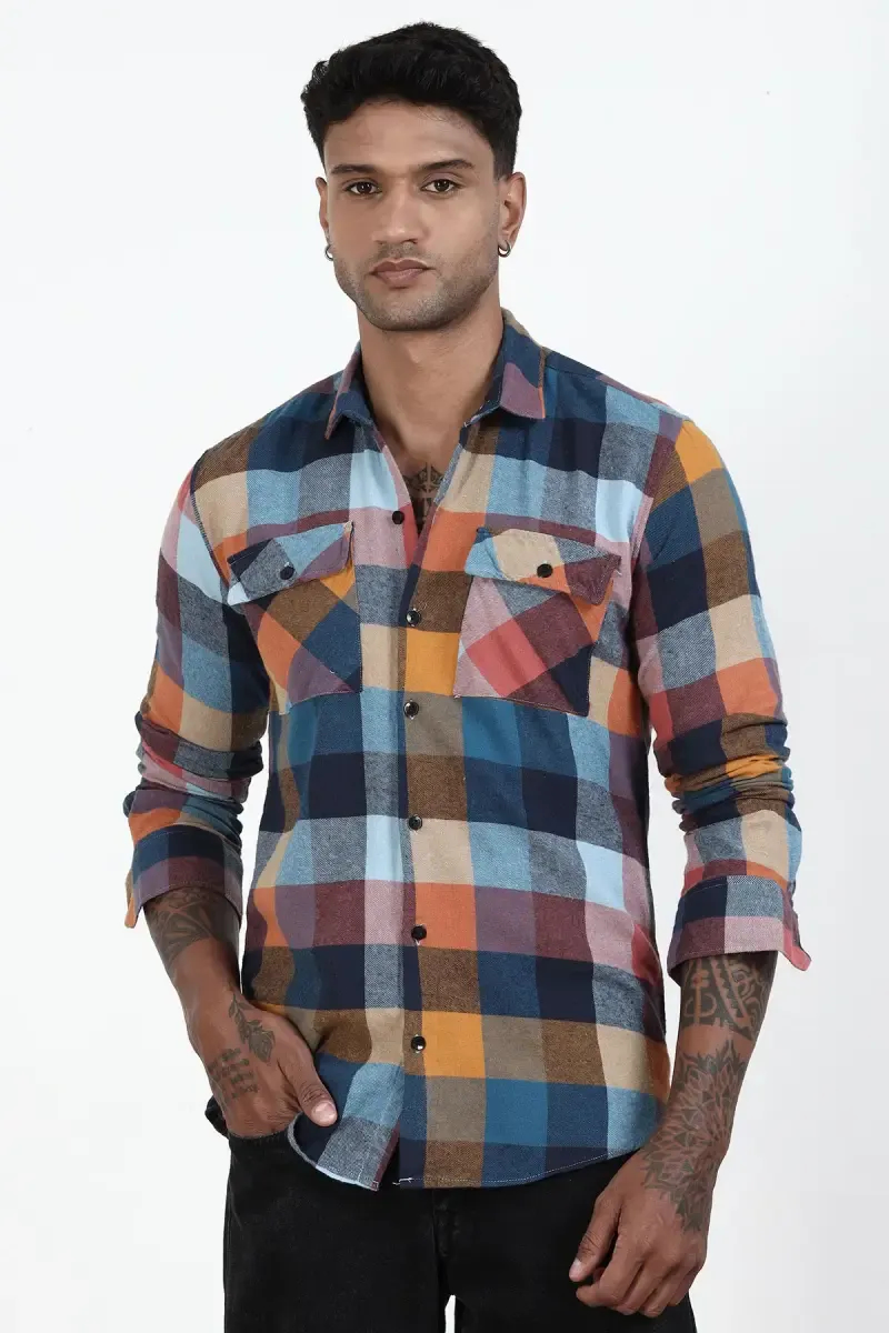 Men's Cotton Checkered Shirt