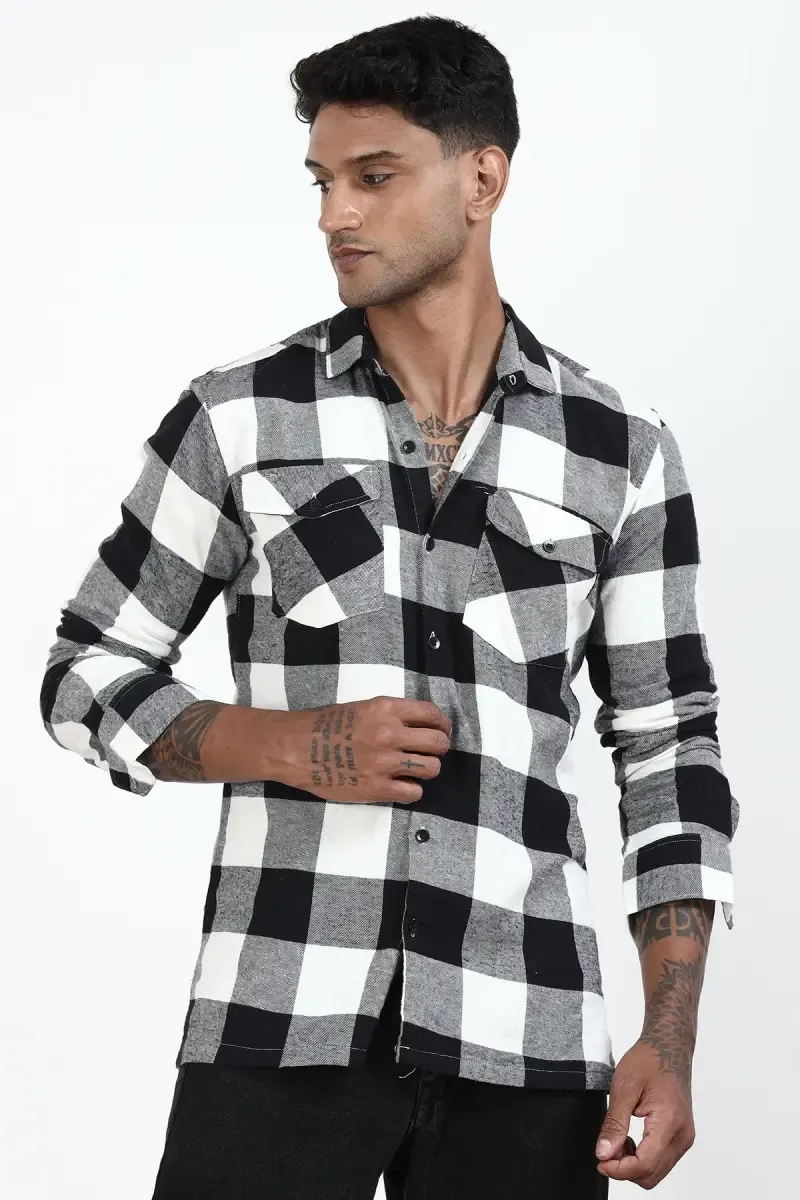 Cotton Checkered Shirt for Men