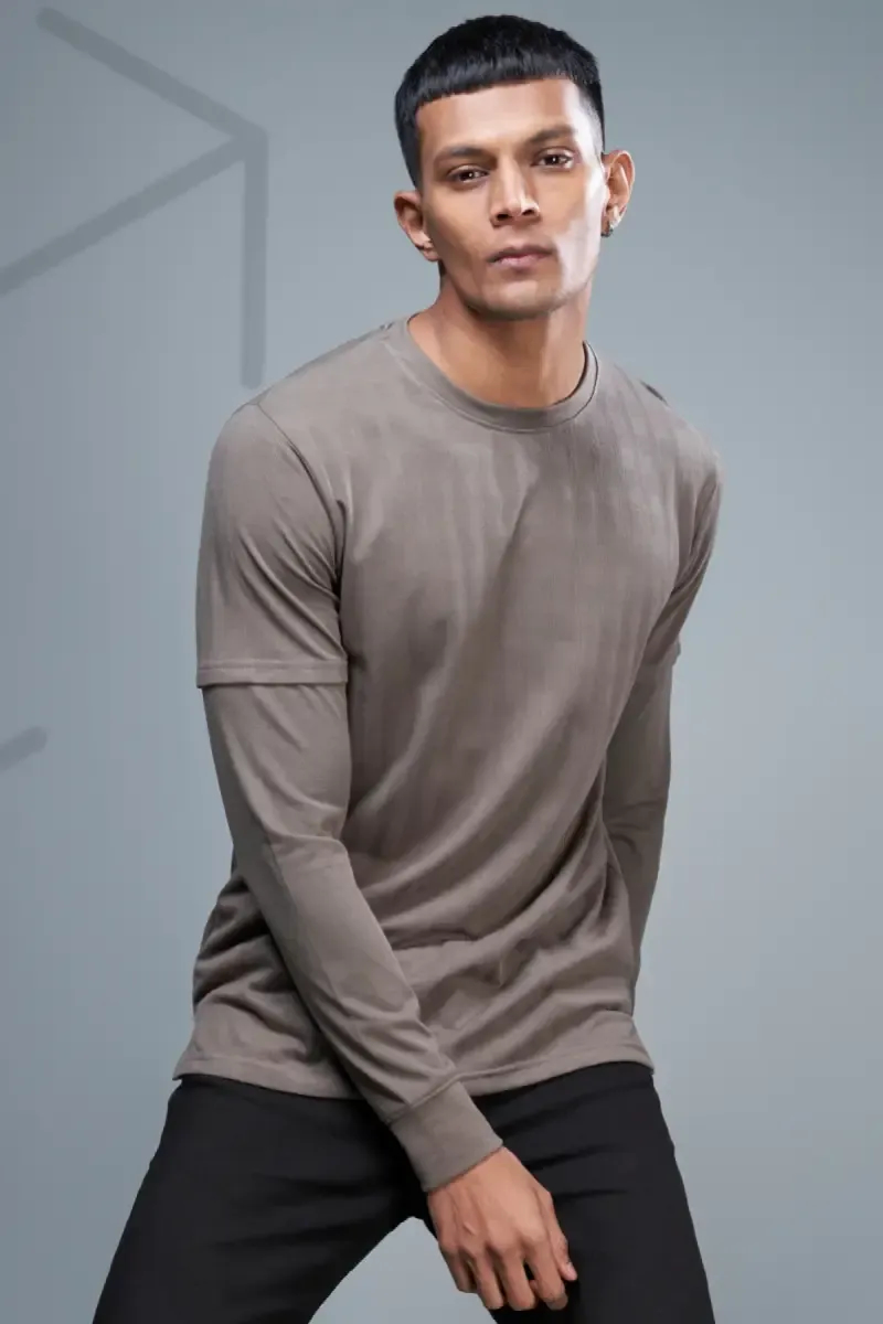 Men's Self Designed Full Sleeve T-shirt