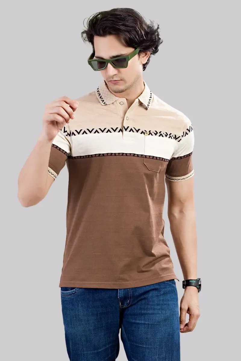 Cotton Rayon Polo Neck T-shirt for Men