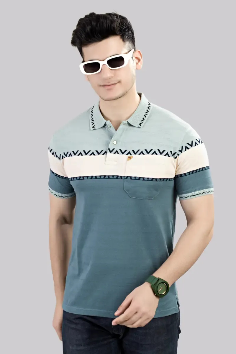 Cotton Rayon Polo Neck T-shirt for Men