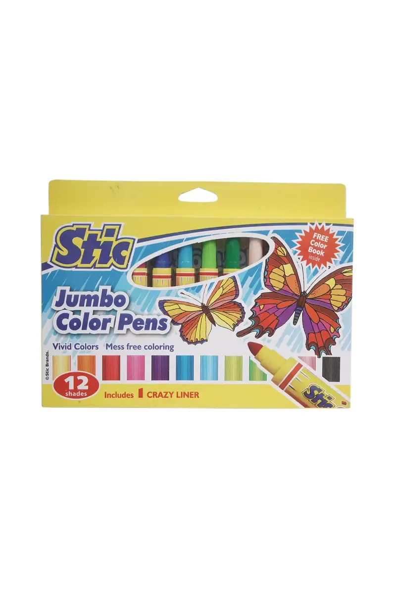Stic Jumbo Color Pens 12 Shades (Multicolor) - Pack of 12