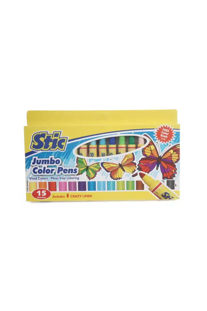Stic Jumbo Color Pens 15 Shades (Multicolor) - Pack of 15
