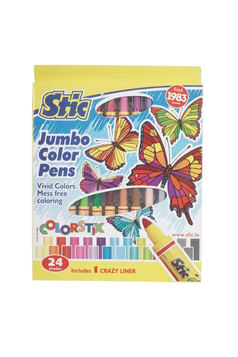 Stic Jumbo Color Pens 24 Shades (Multicolor) - Pack of 24