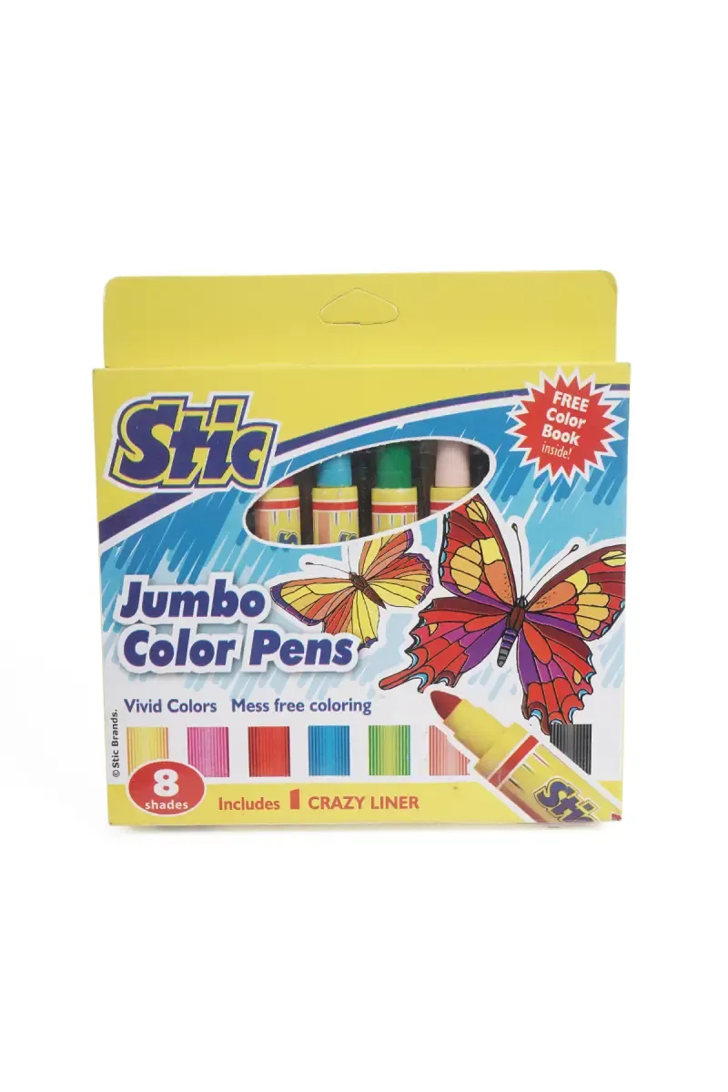 Stic Jumbo Color Pens 8 Shades (Multicolor) - Pack of 8 