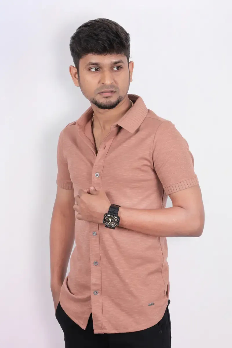 Men's Self Designed Half Sleeve Casual Shirt