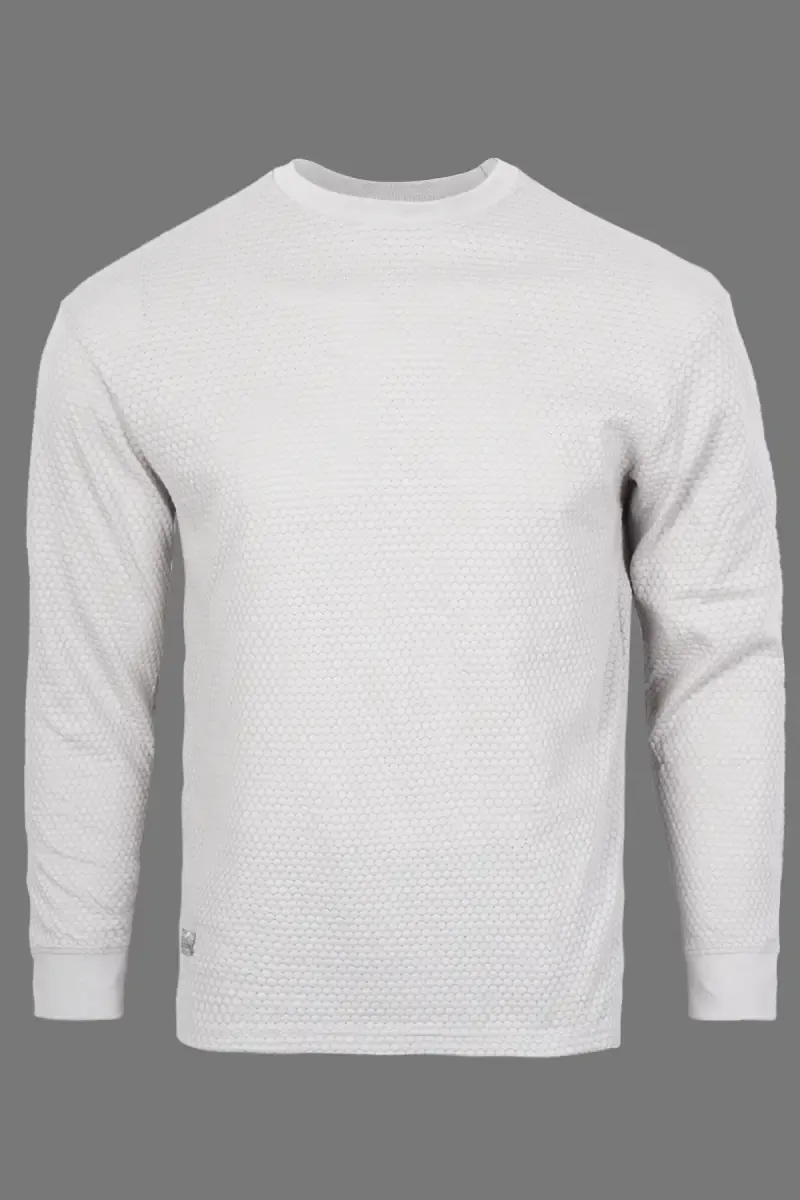 Men's Cotton Self Design Full Hand T-shirt 