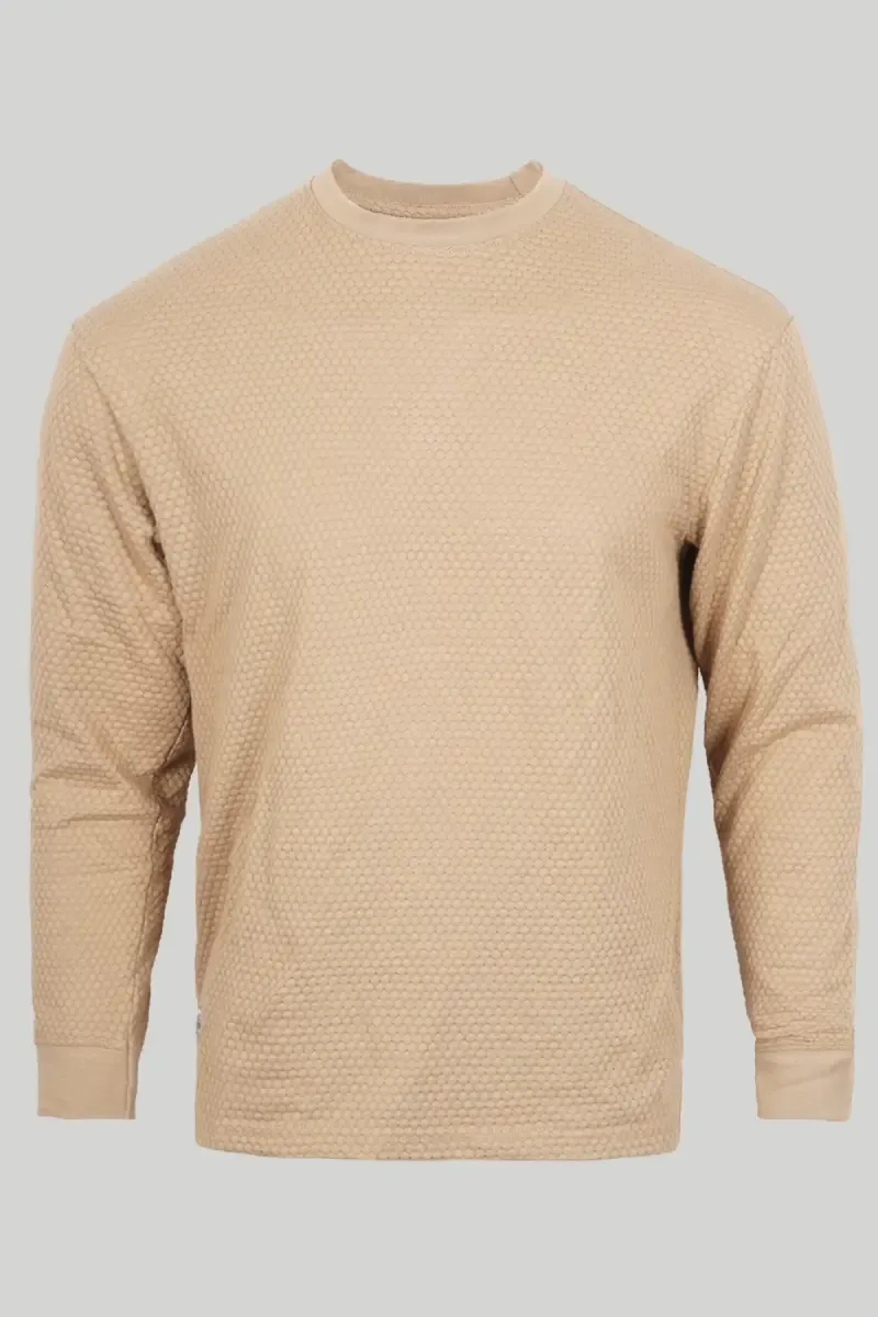 Men's Cotton Self Design Full Hand T-shirt 