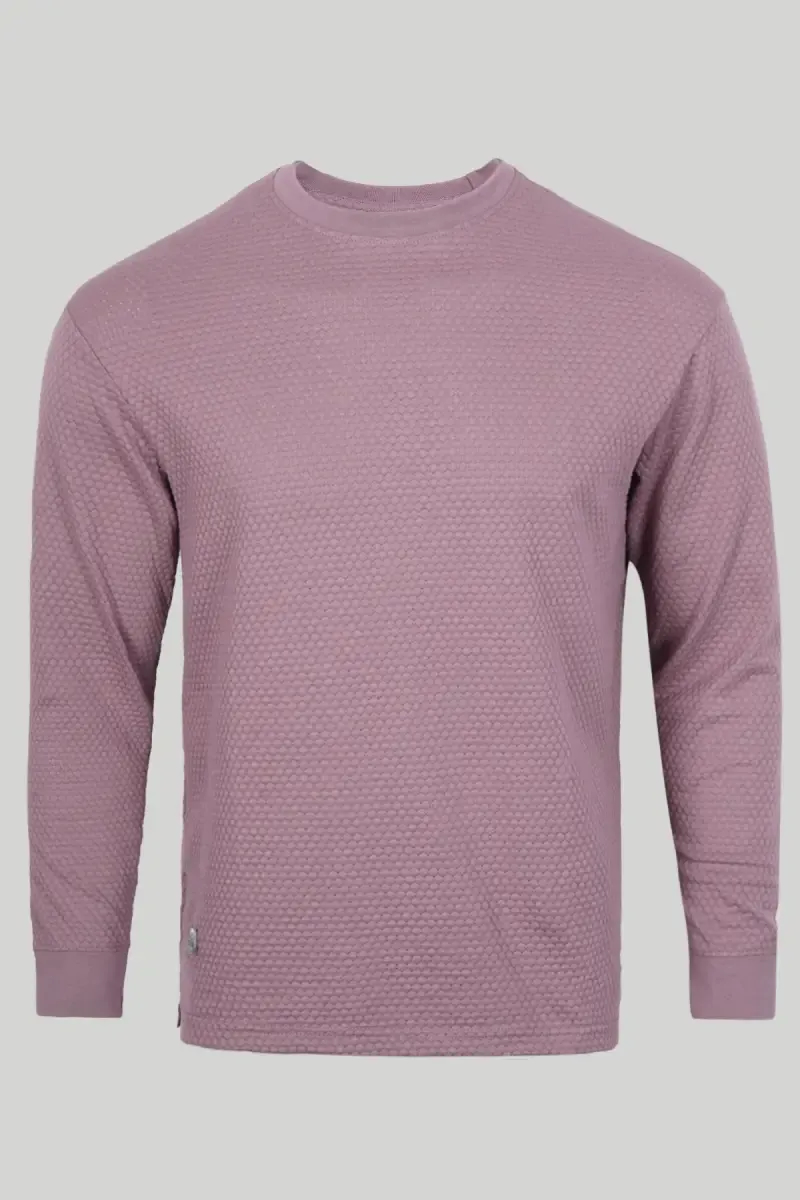 Men's Cotton Self Design Full Hand T-shirt 