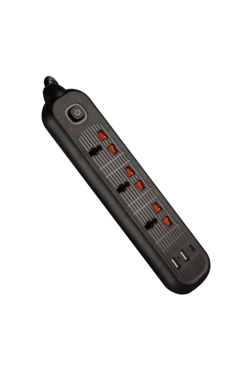 Zebronics Power Bar 132 2000 W Extension Cord with 3 Power Sockets, 3 USB Ports (Black)