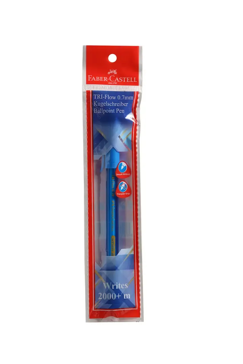 Faber-Castell Tri-Flow Ball Point Pen (Blue) - Pack of 1 
