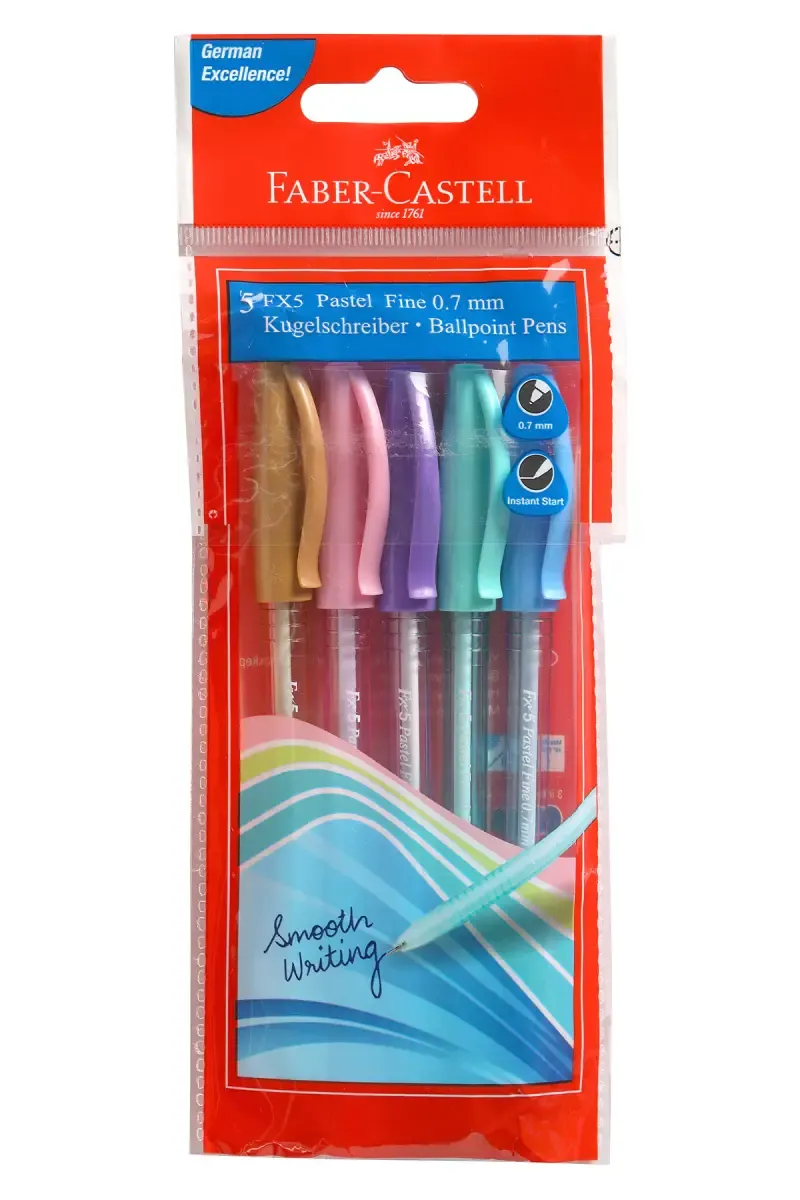 Faber-Castell Pastel Ball Pen  (Multicolor, Pack of 5)