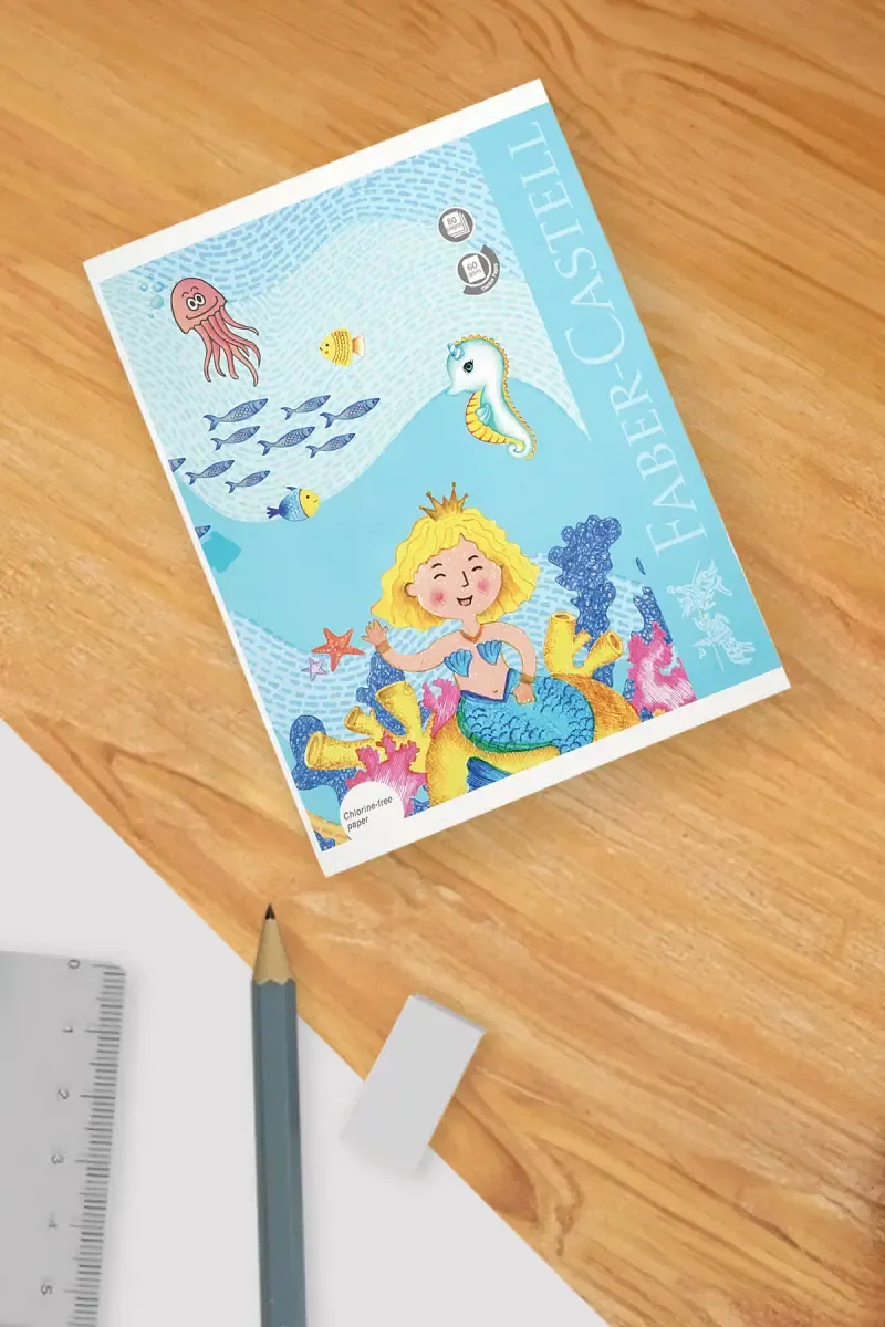 Faber Castell Student Notebook Small – Double Line 80 Pages (Sky Blue)