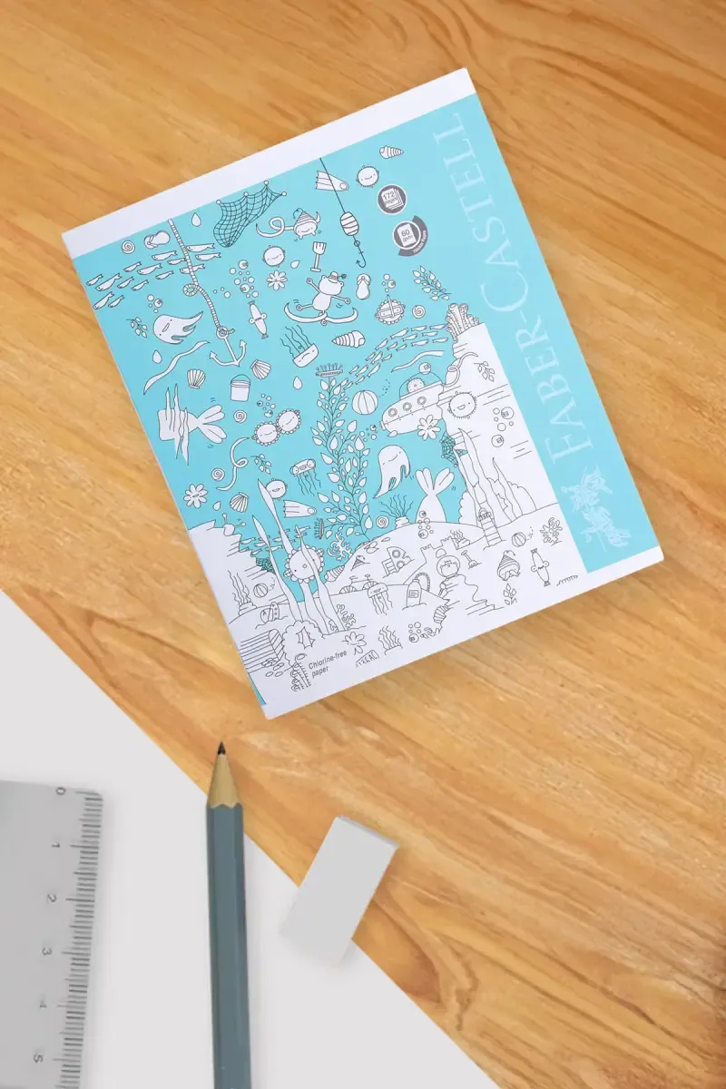Faber-Castell Student Notebook – 172 Pages (Teal, Horizontal)