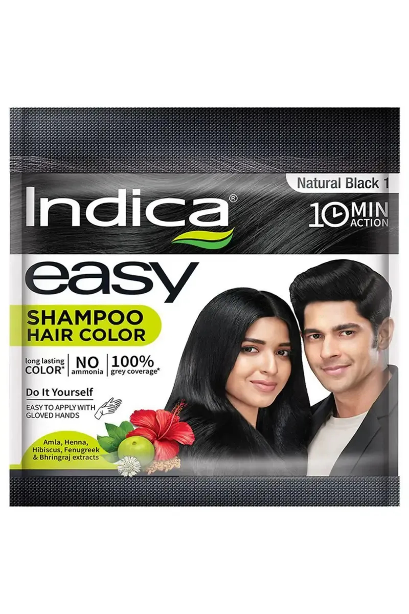 Indica Easy Natural Black Shampoo Hair Color- 25ml