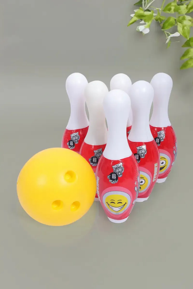 Bowling Play Set for Kids (Red & Yellow)