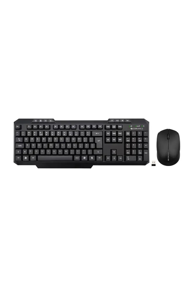 Zebronics Companion 151 Wireless Keyboard and Mouse Set with Power Saving Mode, Rupee Key (Black)